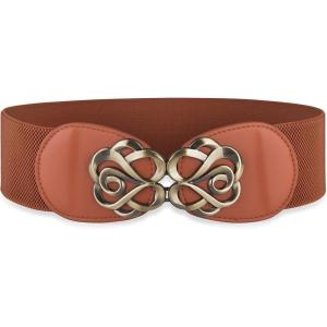 imageBlackButterfly Stretchy Vintage Waspie Elastic Buckle Waist BeltLight Brown