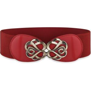 imageBlackButterfly Stretchy Vintage Waspie Elastic Buckle Waist BeltRed