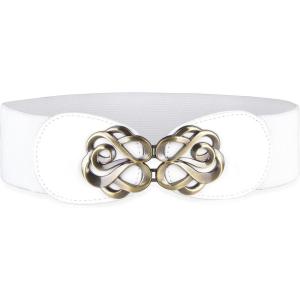 imageBlackButterfly Stretchy Vintage Waspie Elastic Buckle Waist BeltWhite