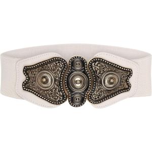imageBlackButterfly Wide Elastic Stretch Vintage Antique Retro Buckle BeltBeige