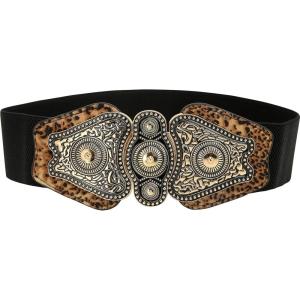 imageBlackButterfly Wide Elastic Stretch Vintage Antique Retro Buckle BeltBlack  Leopard