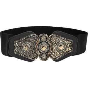 imageBlackButterfly Wide Elastic Stretch Vintage Antique Retro Buckle BeltBlack