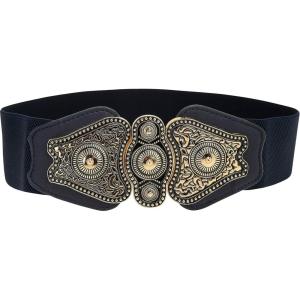 imageBlackButterfly Wide Elastic Stretch Vintage Antique Retro Buckle BeltMidnight Blue