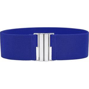 imageBlackButterfly Wide Elastic Waist Cinch Stretch Waistband Retro Vertical Clasp Buckle BeltRoyal Blue