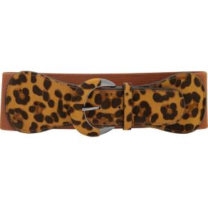 imageBlackButterfly Wide PU Elastic Stretch Thick Buckle Waist BeltBrown  Leopard