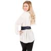 imageBlackButterfly Obi Waist Band Self Knot Tie Up Cinch BeltMidnight Blue