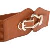 imageBlackButterfly Wide Elastic Vintage Cinch Buckle Retro BeltBrown