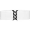 imageBlackButterfly Wide Elastic Waist Cinch Stretch Waistband Retro Clasp Buckle BeltWhite