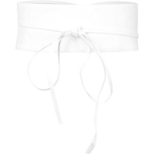 imageBlackButterfly Obi Waist Band Self Knot Tie Up Cinch BeltWhite