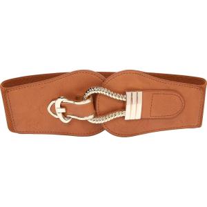 imageBlackButterfly Wide Elastic Vintage Cinch Buckle Retro BeltBrown