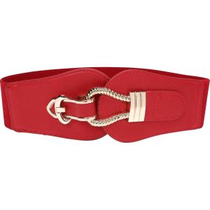 imageBlackButterfly Wide Elastic Vintage Cinch Buckle Retro BeltRed