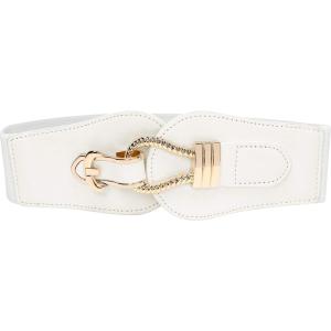imageBlackButterfly Wide Elastic Vintage Cinch Buckle Retro BeltWhite