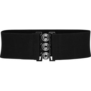 imageBlackButterfly Wide Elastic Waist Cinch Stretch Waistband Retro Clasp Buckle BeltBlack