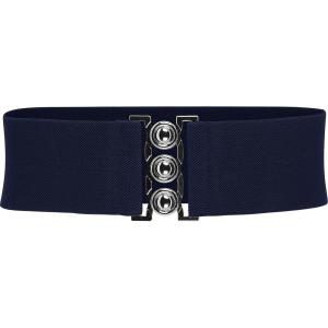 imageBlackButterfly Wide Elastic Waist Cinch Stretch Waistband Retro Clasp Buckle BeltMidnight Blue