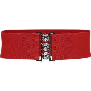 imageBlackButterfly Wide Elastic Waist Cinch Stretch Waistband Retro Clasp Buckle BeltRed
