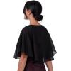 imageBlackButterfly Soft Wedding Wrap Evening Sheer Chiffon Cover Up Cape ShawlBlack