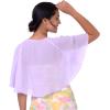 imageBlackButterfly Soft Wedding Wrap Evening Sheer Chiffon Cover Up Cape ShawlLilac