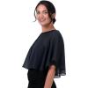 imageBlackButterfly Soft Wedding Wrap Evening Sheer Chiffon Cover Up Cape ShawlMidnight Blue
