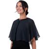 imageBlackButterfly Soft Wedding Wrap Evening Sheer Chiffon Cover Up Cape ShawlMidnight Blue