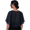 imageBlackButterfly Soft Wedding Wrap Evening Sheer Chiffon Cover Up Cape ShawlMidnight Blue