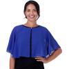 imageBlackButterfly Soft Wedding Wrap Evening Sheer Chiffon Cover Up Cape ShawlRoyal Blue