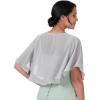 imageBlackButterfly Soft Wedding Wrap Evening Sheer Chiffon Cover Up Cape ShawlSilver