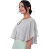 imageBlackButterfly Soft Wedding Wrap Evening Sheer Chiffon Cover Up Cape ShawlSilver