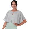 imageBlackButterfly Soft Wedding Wrap Evening Sheer Chiffon Cover Up Cape ShawlSilver