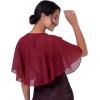 imageBlackButterfly Soft Wedding Wrap Evening Sheer Chiffon Cover Up Cape ShawlWine Red