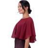 imageBlackButterfly Soft Wedding Wrap Evening Sheer Chiffon Cover Up Cape ShawlWine Red
