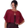 imageBlackButterfly Soft Wedding Wrap Evening Sheer Chiffon Cover Up Cape ShawlWine Red