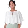 imageBlackButterfly Soft Wedding Wrap Evening Sheer Chiffon Cover Up Cape ShawlWhite