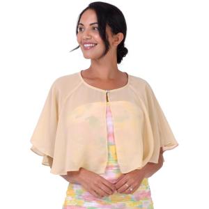 imageBlackButterfly Soft Wedding Wrap Evening Sheer Chiffon Cover Up Cape ShawlChampagne Gold