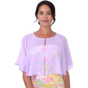 imageBlackButterfly Soft Wedding Wrap Evening Sheer Chiffon Cover Up Cape ShawlLilac