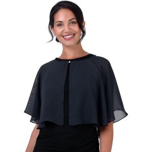 imageBlackButterfly Soft Wedding Wrap Evening Sheer Chiffon Cover Up Cape ShawlMidnight Blue