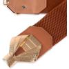 image:imageBlackButterfly Wide Elastic Cinch Stretch Waistband Retro Gold Bow Buckle Waist BeltLight Brown