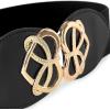 image:imageBlackButterfly Wide Elastic Cinch Stretch Waistband Retro Gold Heart Buckle Waist BeltBlack