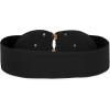 image:imageBlackButterfly Wide Elastic Cinch Stretch Waistband Retro Gold Heart Buckle Waist BeltBlack