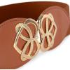 image:imageBlackButterfly Wide Elastic Cinch Stretch Waistband Retro Gold Heart Buckle Waist BeltLight Brown