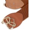 image:imageBlackButterfly Wide Elastic Cinch Stretch Waistband Retro Gold Heart Buckle Waist BeltLight Brown