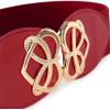 image:imageBlackButterfly Wide Elastic Cinch Stretch Waistband Retro Gold Heart Buckle Waist BeltRed
