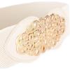 image:imageBlackButterfly Wide Elastic Cinch Stretch Waistband Retro Gold Medusa Buckle Waist BeltBeige