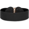 image:imageBlackButterfly Wide Elastic Cinch Stretch Waistband Retro Gold Medusa Buckle Waist BeltBlack