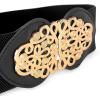 image:imageBlackButterfly Wide Elastic Cinch Stretch Waistband Retro Gold Medusa Buckle Waist BeltBlack
