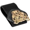 image:imageBlackButterfly Wide Elastic Cinch Stretch Waistband Retro Gold Medusa Buckle Waist BeltBlack