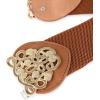 image:imageBlackButterfly Wide Elastic Cinch Stretch Waistband Retro Gold Medusa Buckle Waist BeltLight Brown